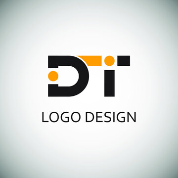 Letter d and t for logo company design