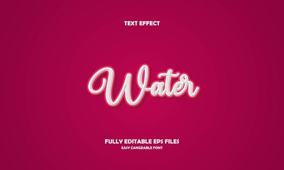 Editable text effect water title style