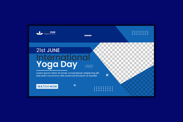 International Yoga Day Youtube Thumbnail Design and Web Banner