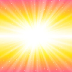 Obraz premium Shiny rays on bright sky background - abstract template for Your design