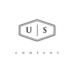 initial US logo design vector