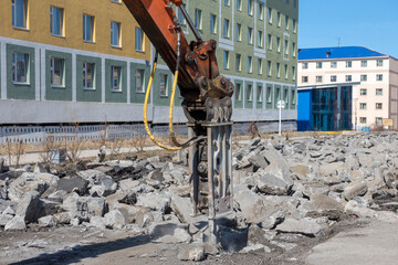 Reconstruction of the pavement in the city