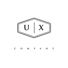 initial UX logo design vector