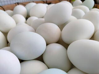 The salted eggs in basket.