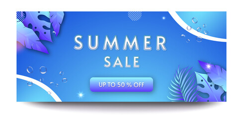Modern summer sale web banner template