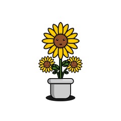 cute design of sunflower,cute style for t shirt, sticker, logo element