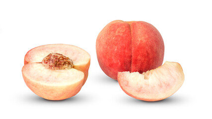 Peach fruit ​on a white background.