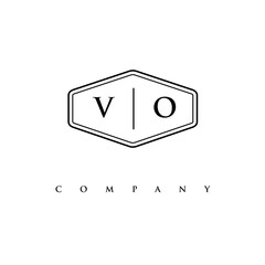 initial VO logo design vector