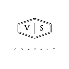 initial VS logo design vector