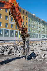 Reconstruction of the pavement in the city