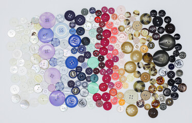 Buttons multicolour business card flyer white background