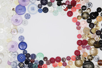 Buttons multicolour business card flyer white background