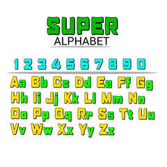 Vector super alphabet on isolated background
