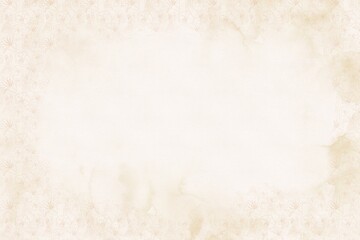 Beige textured background with scuffs and a border of small flower patterns