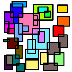 Abstract with squares on isolated background