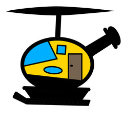 Vector colorful helicopter on isolated background