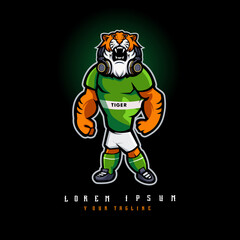Tiger mascot design illustration for sports team