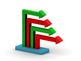 3d rendering Stock market online business concept. business Graph 
