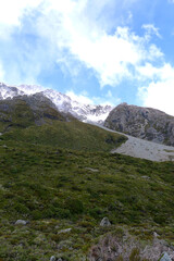 Obraz premium mountains landscape, Hooker Valley track,New zealand Oct 2014