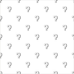 Question mark. Black and white seamless pattern.