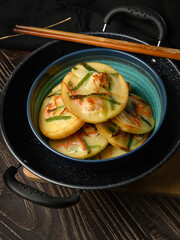 asian food homemade seafood pan cake