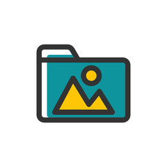 Picture Folder filled outline icon.