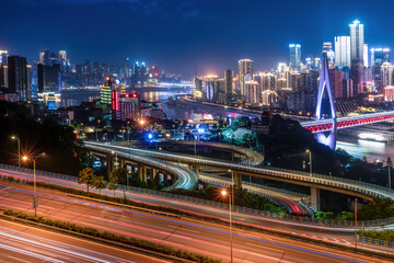 Aerial photography of Sichuan and Chongqing city night view