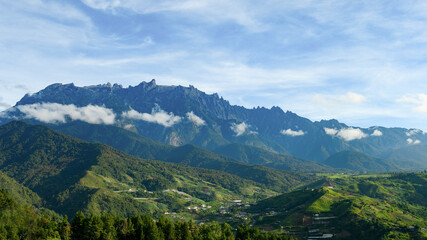 Fototapeta na wymiar Mount Kinabalu view from Kundasang, Ranau
