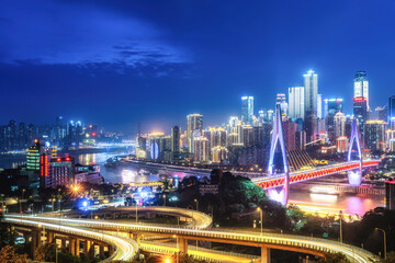 Aerial photography of Sichuan and Chongqing city night view