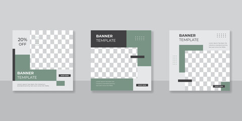 Modern promotion square web banner for social media mobile apps. Elegant sale and discount promo backgrounds for digital marketing