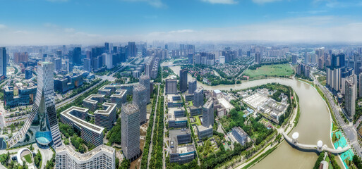 Fototapeta na wymiar Aerial photography of modern architectural landscape in Chengdu Industrial Park