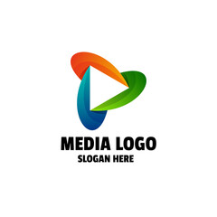 Abstract Media Gradient Colorful Logo Template