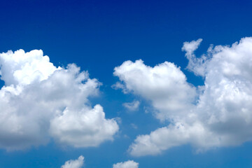 Blue sky with beautiful natural white raining clouds