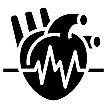 black heart with heartbeat graphic clip art preview