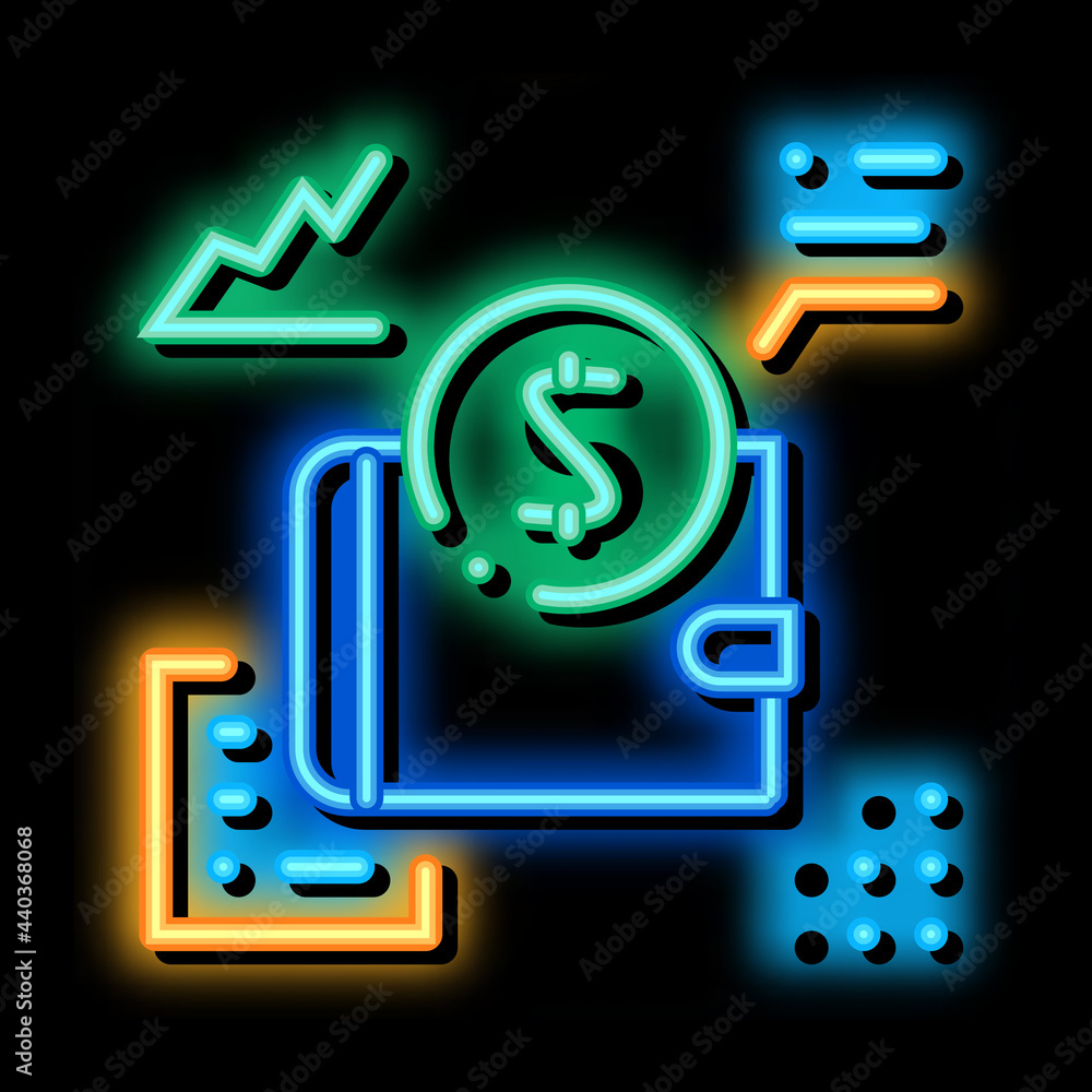 Poster learning functions parsing neon light sign vector. glowing bright icon learning functions parsing si