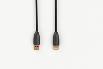 3d rendering usb cable with phone