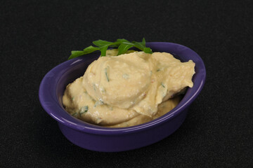 Hummus snack with olive oil
