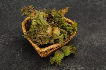 Hazel nuts in the basket