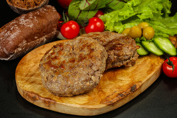 Homemade roasted cutlet minced meat