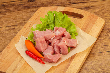 Raw pork meat for cooking