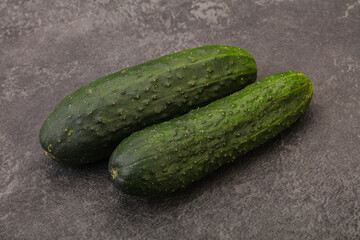 Ripe organic natural green cucumber