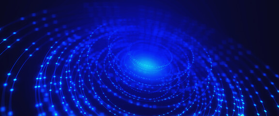 Fototapeta premium Abstract futuristic electronic circuit technology background. 3d Render background.