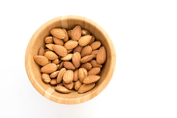 Almonds with white background