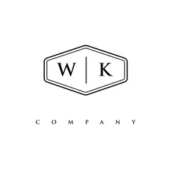 initial WK logo design vector