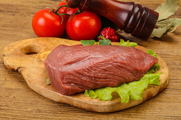Raw beef piece for cooking