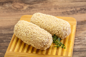 Raw chicken cutlet for roast