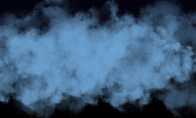 french blue fog or smoke on dark space background