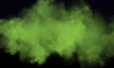 lime fog or smoke on dark space background