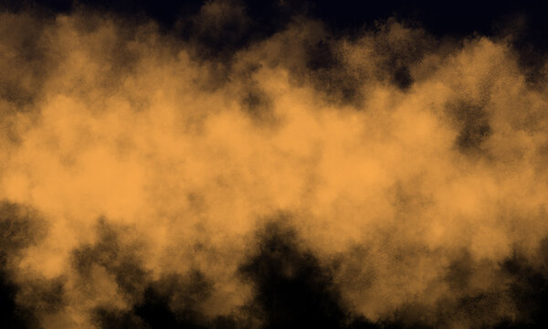gold fog or smoke on dark space background