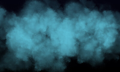 robins egg fog or smoke on dark space background